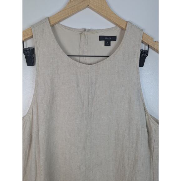 J.Crew Linen Button Back Sleeveless Shift Mini Dress - Picture 4 of 8